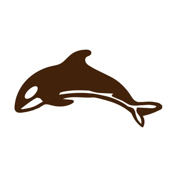 Vector illustration of Jumping Killer Whale Orca Dolphin Fish Illustration Design Vector