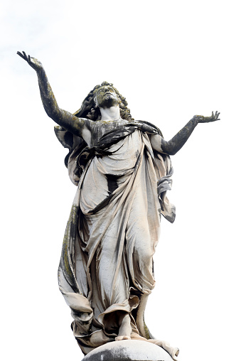 Verano cemetery, Rome, Italy: the statue of Redeemer by Leopoldo Ansiglioni in 1887.