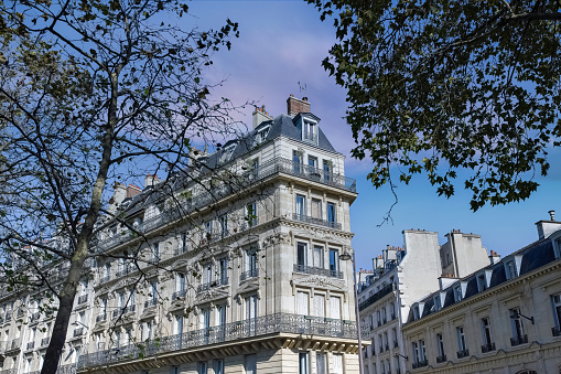 Parisian balconies on a sunny day.