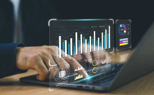 istock Businessman using technology AI help generate business tool background. Chat bot Chat AI analysis CRM code. Big data technology smart robot AI, artificial intelligence to generate computer website 1957724418