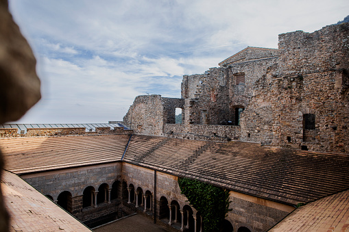 Pere de Roda, Girona, Spain; December 28, 2023; Interior view of the monastery