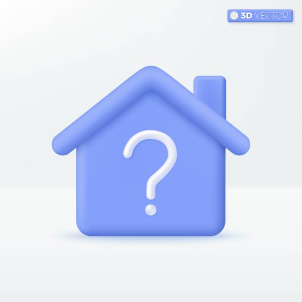 istock 3d House and Question Mark symbols icon. Smart Home, Real estate, loan, mortgage, back concept. 3D vector isolated illustration design. 3D vector isolated illustration, Cartoon pastel Minimal style. 1957733499