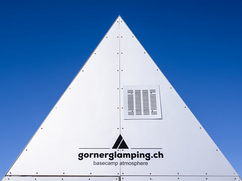 Gornergrat, Switzerland - September 23, 2023: Gornerglamping is offering overnight stay in base camp on the Gornergrat