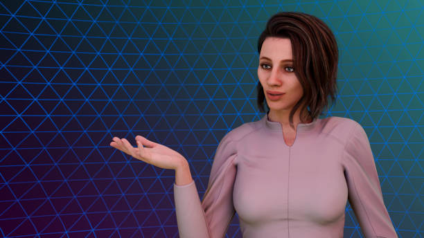3d rendered model of female human body. Image can be used as AI, android or robot.