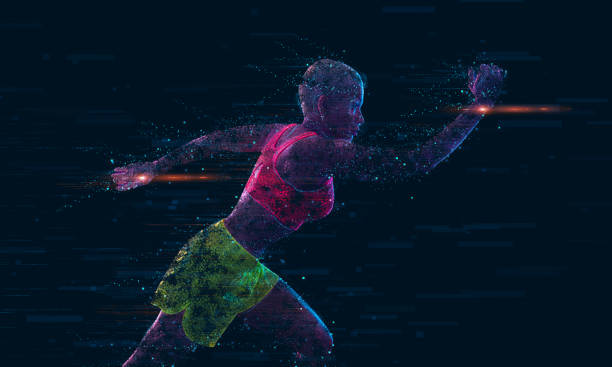 Image effect for runners in 3D rendering from the side