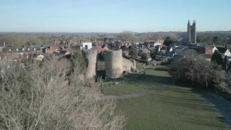 Bungay, Suffolk, and it's Norman Castle (dolly out)