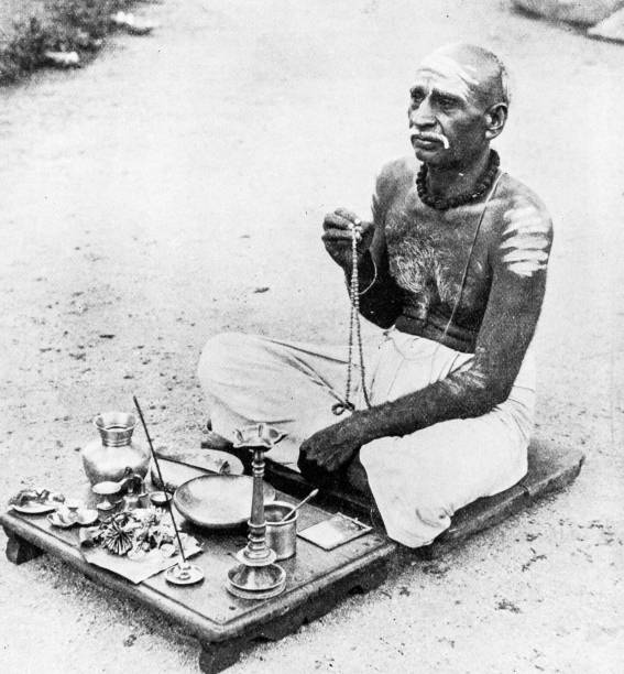People and landmarks of India in 1895: Hindu priest