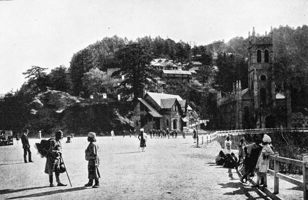 istock People and landmarks of India in 1895: Ridge, Simla 1957834675