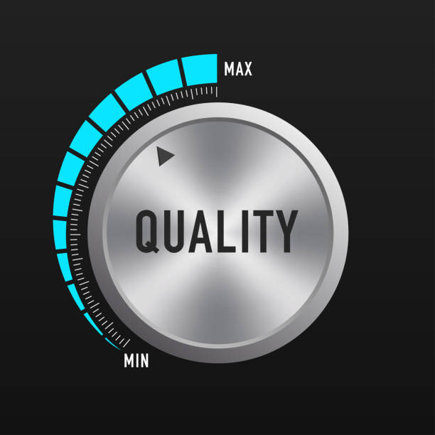 istock Quality level management button. The concept of quality improvement. Metallic round button. Skill Level Training, Skills Enhancement and Professional Development. Vector illustration 1957837314