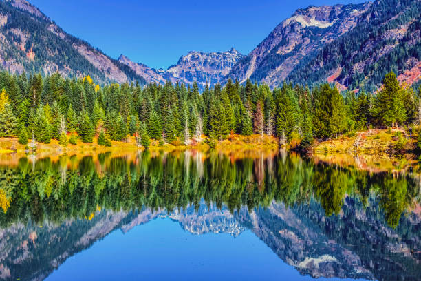 istock Gold Lake Reflection Mt Chikamin Peak Snoqualme Pass Washington 1957837655