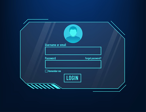 Passcode Hud Log In Page Ui Design On Technology Futuristic Interface Hud Background ...