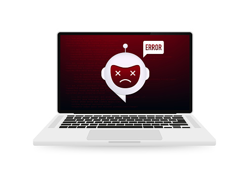 Chatbot Error On The Laptop Screen Chat Bot Neural Network Program ...