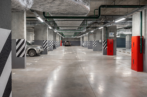Underground parking in a residential building