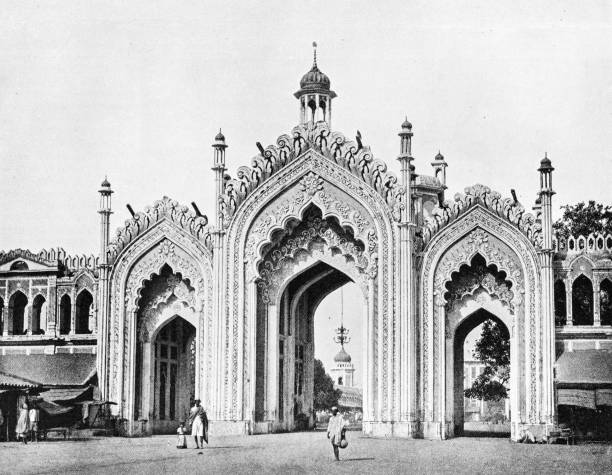 istock People and landmarks of India in 1895: Gateway Husainabad Bazaar, Lucknow 1957850277