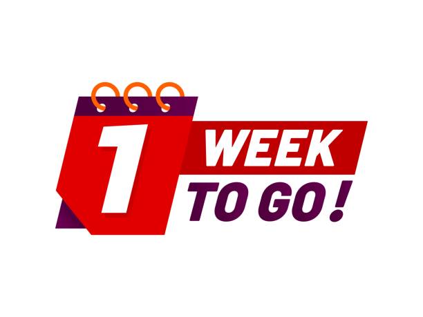 tydzień do końca, ostatnia oferta, ikona wyprzedaży odliczającej - jeden przedmiot stock illustrations