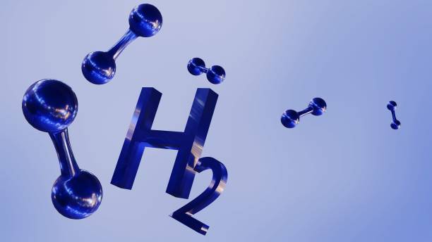 renderização 3d de moléculas de hidrogênio azul - hydrogen bonding - fotografias e filmes do acervo