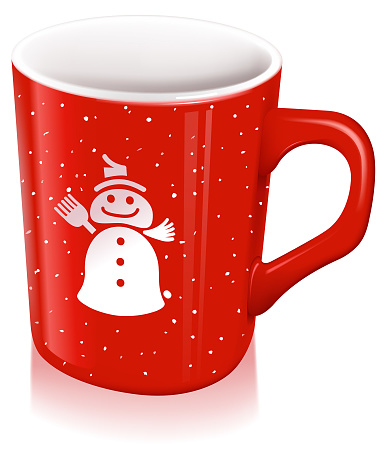 drawing of vector snowy coffee cup. Created by Illustrator CS6. This file of transparent.
