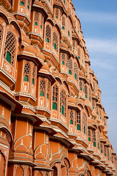 istock Beautiful red building with balcony and windows  in Jaipur India 1957944867