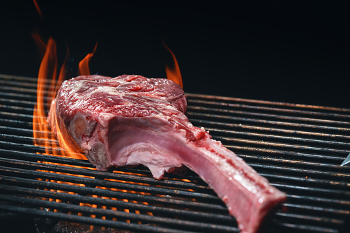 Tomahawk Steak on BBQ Grill