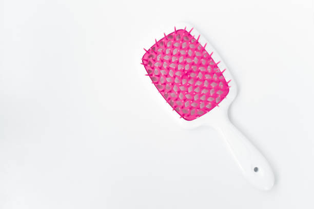 Blowing brush for styling, white with pink