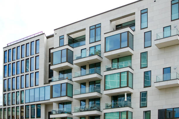 Modern facade of a residential building.