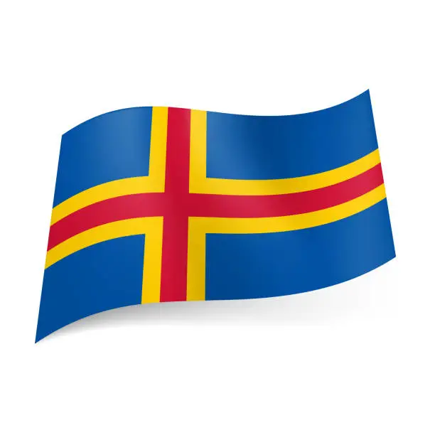 Vector illustration of Flag of Aland Islands