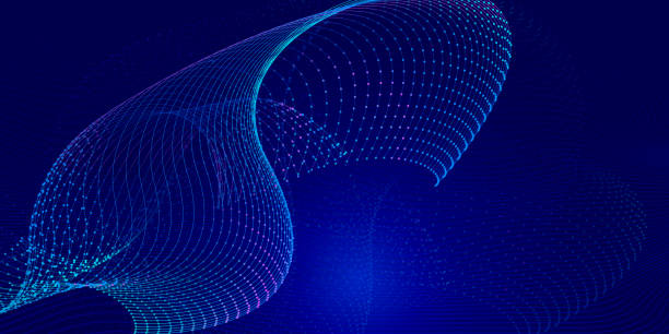 istock Abstract blue mesh background of lines and dots with copy space for text of presentations, web banners, social networks 1958139564