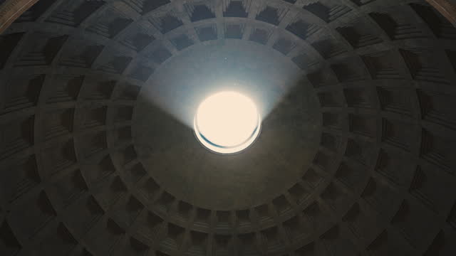 Inside the Pantheon temple in Rome: international landmarks of Italy