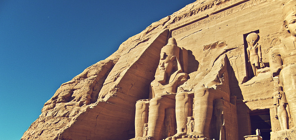 detail of the Great Temple of Ramesses II, Abu Simbel, Egypt