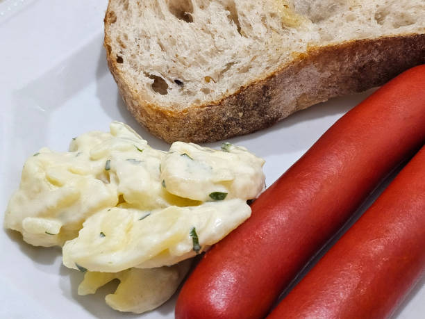 German food. Served with a slice of bread