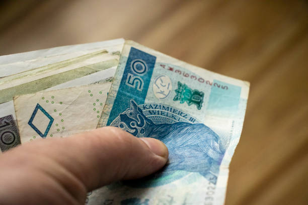 istock Businesswoman's hand securely holding a Polish banknote (PLN) 1958212655