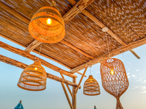 istock Bamboo lamps in a sea landscape 1958243404