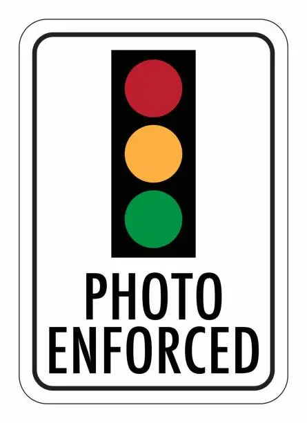 Vector illustration of Vector graphic of photo enforced traffic sign
