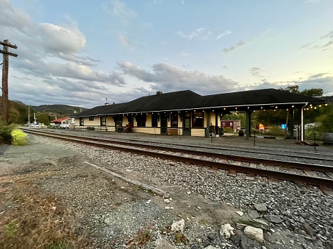 Callicoon, NY, USA, 10.12.23 - The historical train station in the heart of town.