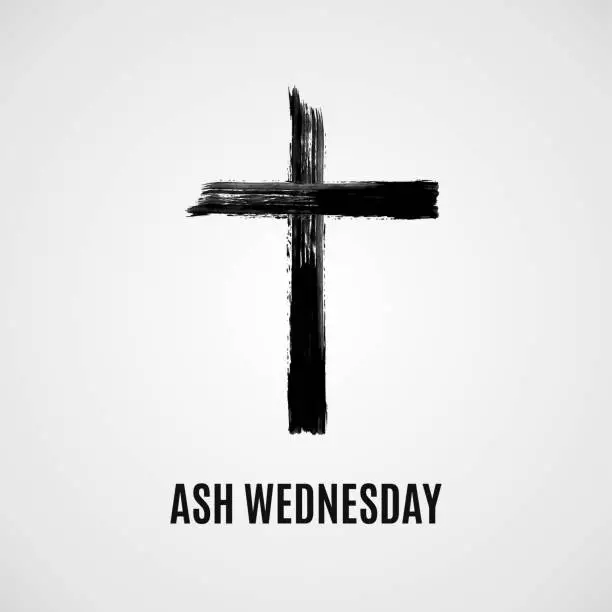 Vector illustration of Ash Wednesday poster, card. Vector
