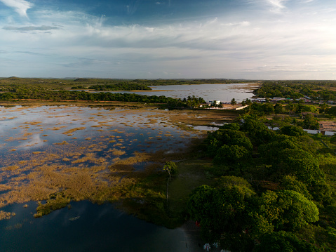Tambaquis lagoon on the coast of the state of Sergipe in northeastern Brazil