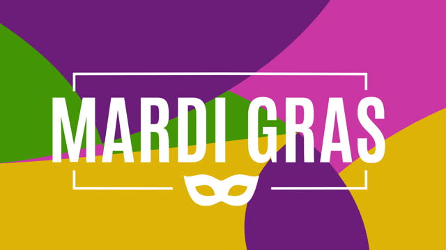Mardi Gras Carnival abstract card, poster design. 4k