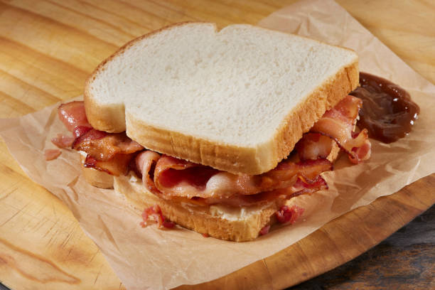 istock Bacon Butty Sandwich on White Bread 1958351499