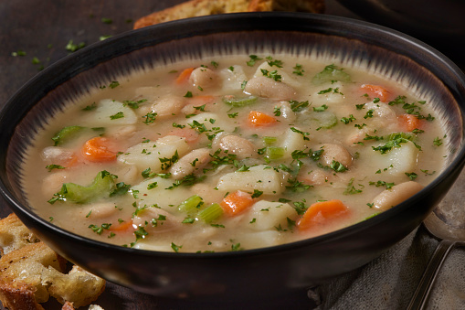 Creamy White Bean and Potato Soup with Carrots and Celery