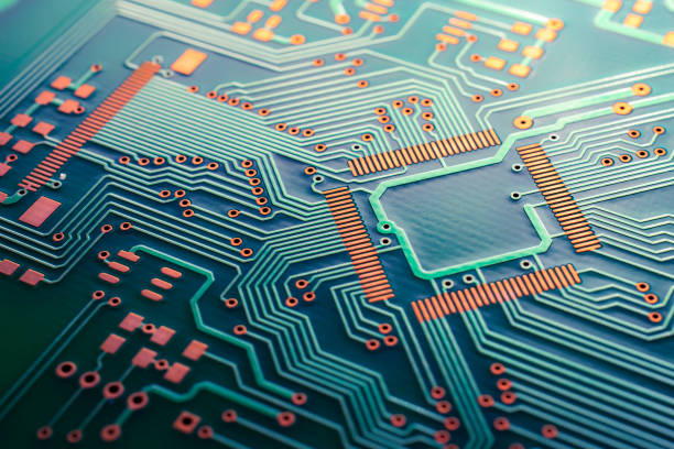 istock blue printed circuit. layout of tracks. 1958406912