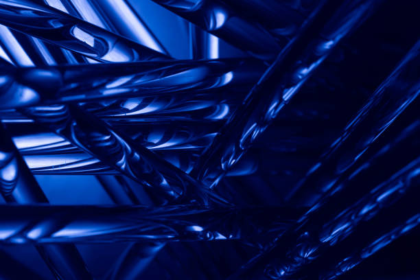 glowing optical fiber in the dark