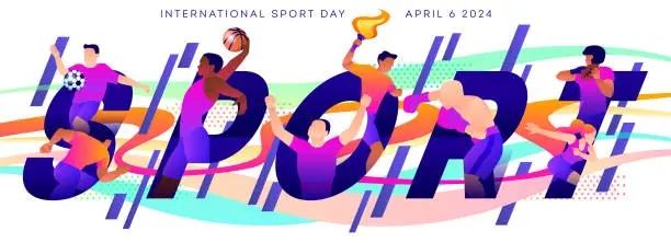 Vector illustration of International Sports Day vector illustration