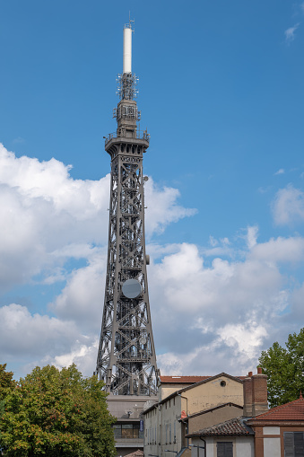 Prague, Czech Republic - August 19th 2018: the view of Petrin Tower in Prague