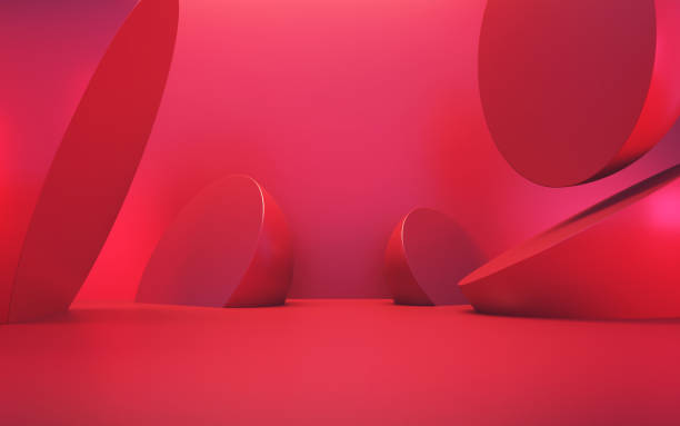 istock New Generation Abstract Empty Building Structure in Dark Red Color 1958429815