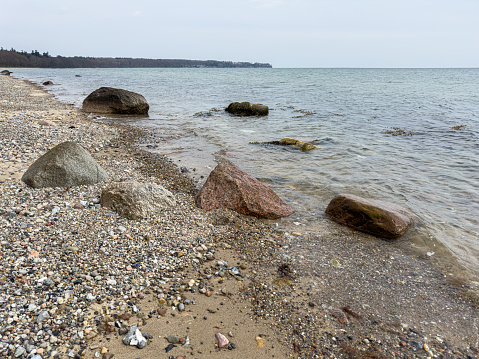 Dansish landscape with beach and sea. Spring