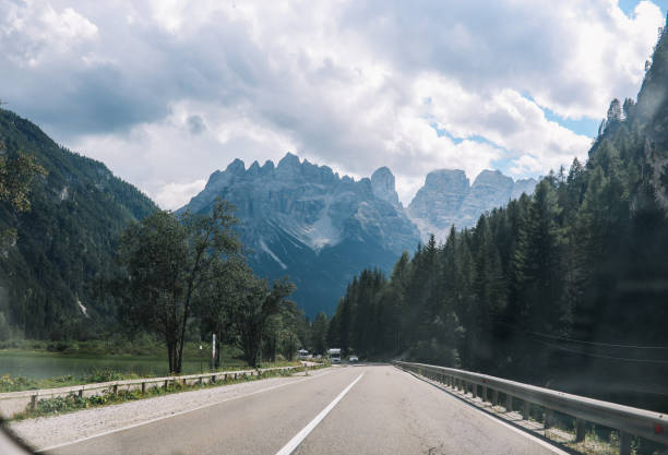 Travel vacation drive through the Italian Alps.