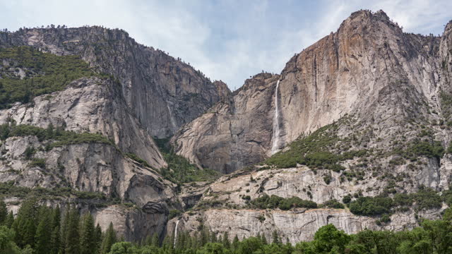 Yosemite Upper Lower Yosemite Falls Cook's Meadow Time Lapse Sierra Nevada Mountains California USA