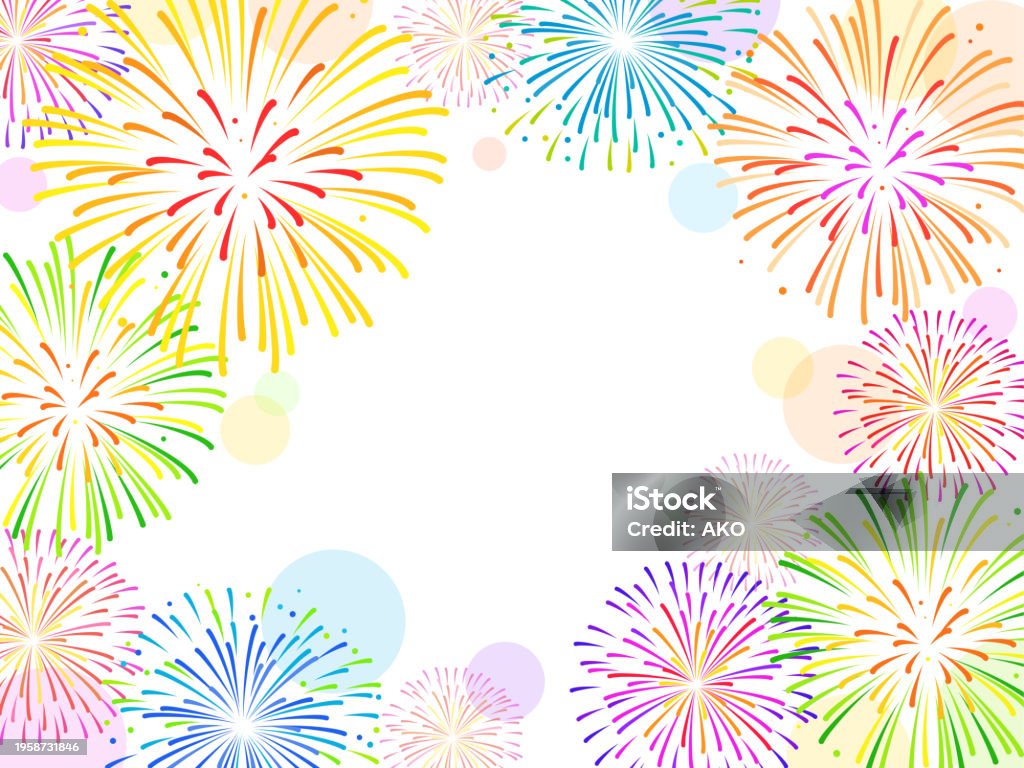 Firework Name Frame Fireworks Frame Stock Illustration - Download Image Now - Anniversary ...