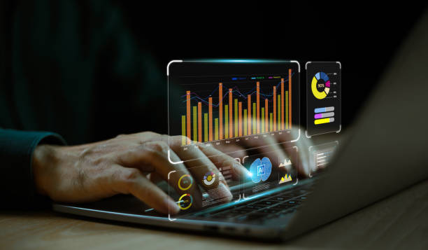 istock Businessman using technology AI help generate business tool concept. Chat bot Chat AI analysis CRM code. Big data technology smart robot AI, artificial intelligence to generate computer website 1958750160