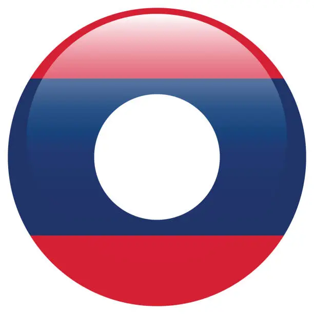 Vector illustration of Laos flag. Flag icon. Standard color. Circle icon flag. 3d illustration. Computer illustration. Digital illustration. Vector illustration.